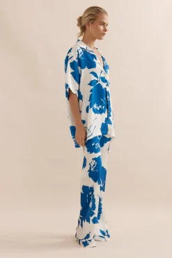 Caitlin Crisp Ibiza Shirt - Royal Rose Satin
