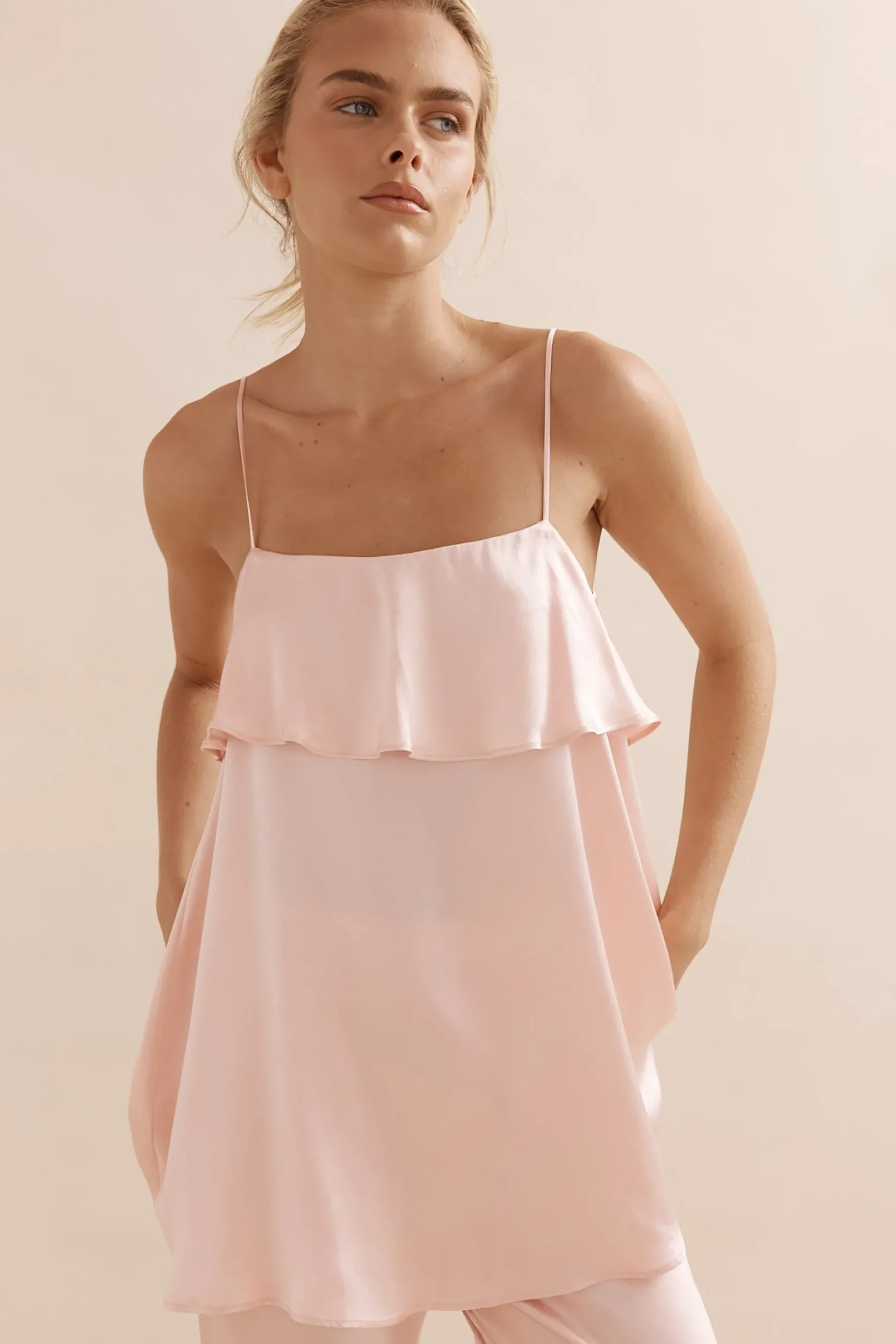 Caitlin Crisp Rio Tank - Pink Silk