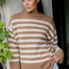 Caitlin Crisp Rupert Knit - Tan Stripe