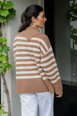 Caitlin Crisp Rupert Knit - Tan Stripe