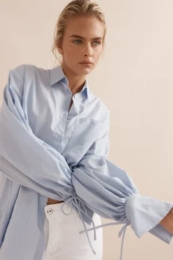 Caitlin Crisp Sunny Beach Shirt - Sky Blue Voile