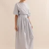 Caitlin Crisp Tulip Skirt - Duck Egg Blue