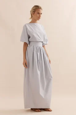 Caitlin Crisp Tulip Skirt - Duck Egg Blue