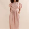 Caitlin Crisp Tulip Skirt - Dusty Rose