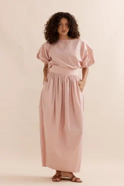 Caitlin Crisp Tulip Skirt - Dusty Rose