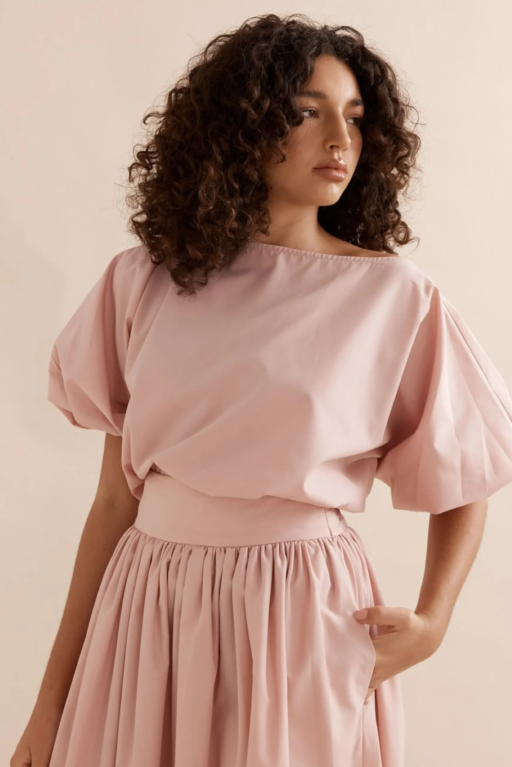 Caitlin Crisp Tulip Skirt - Dusty Rose