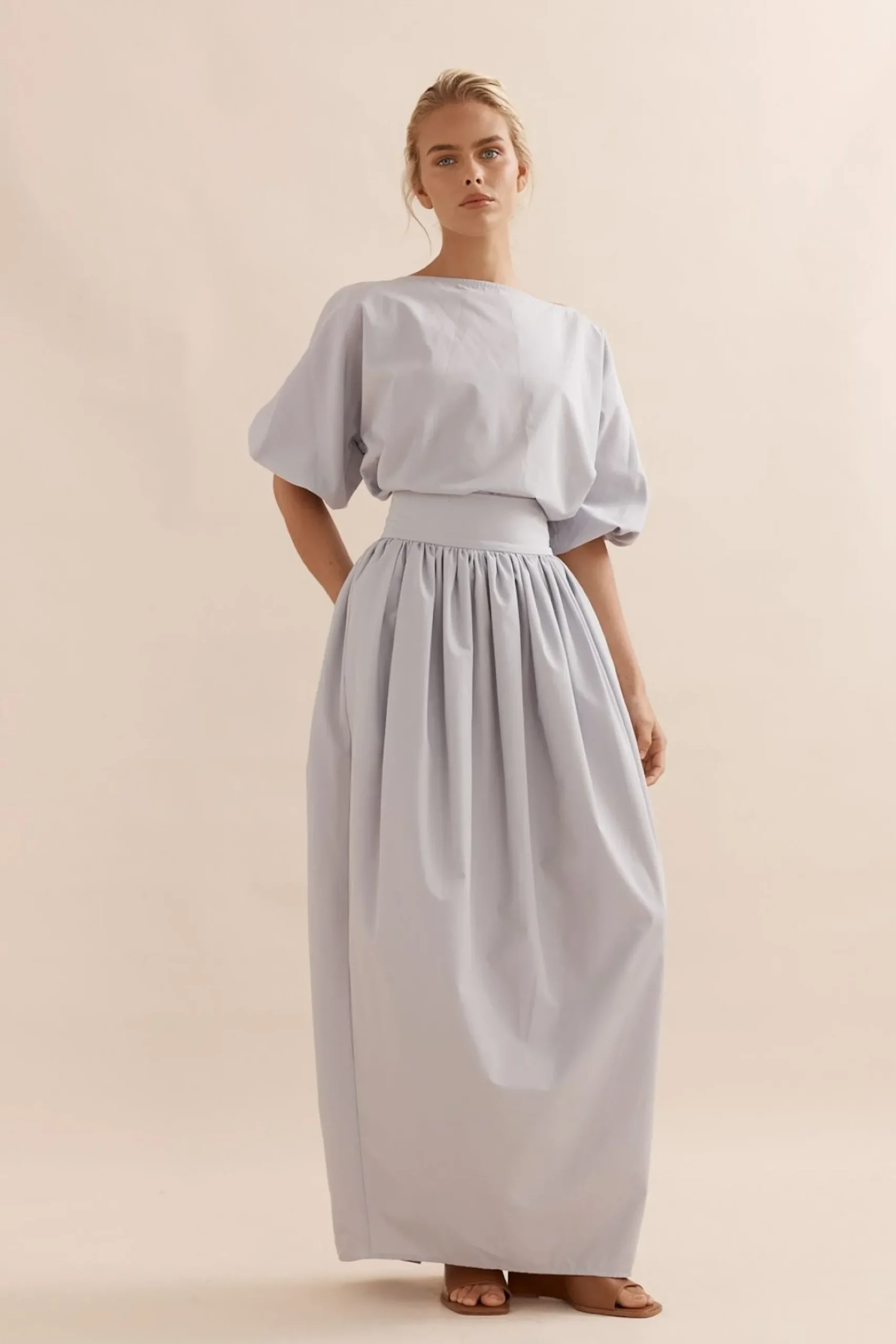 Caitlin Crisp Tulip Skirt - Duck Egg Blue