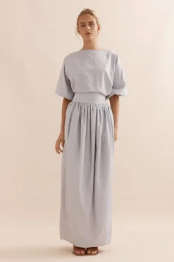 Caitlin Crisp Tulip Skirt - Duck Egg Blue