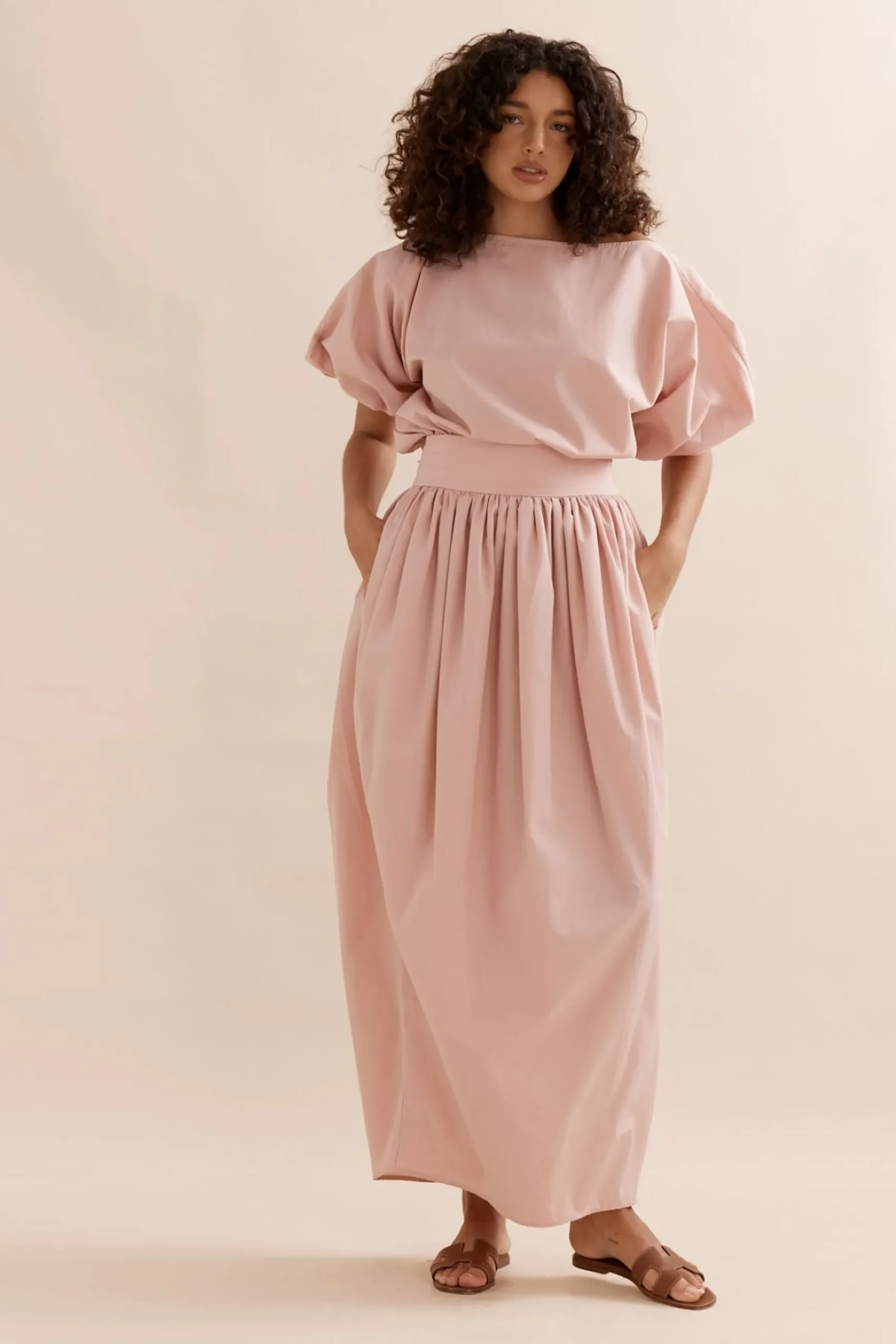 Caitlin Crisp Tulip Skirt - Dusty Rose