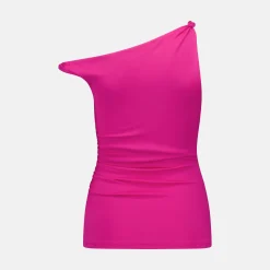 Caitlin Crisp Twister Tank - Hot Pink