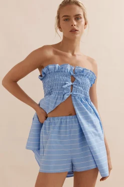 Caitlin Crisp Victoria Set - Blue White Stripe