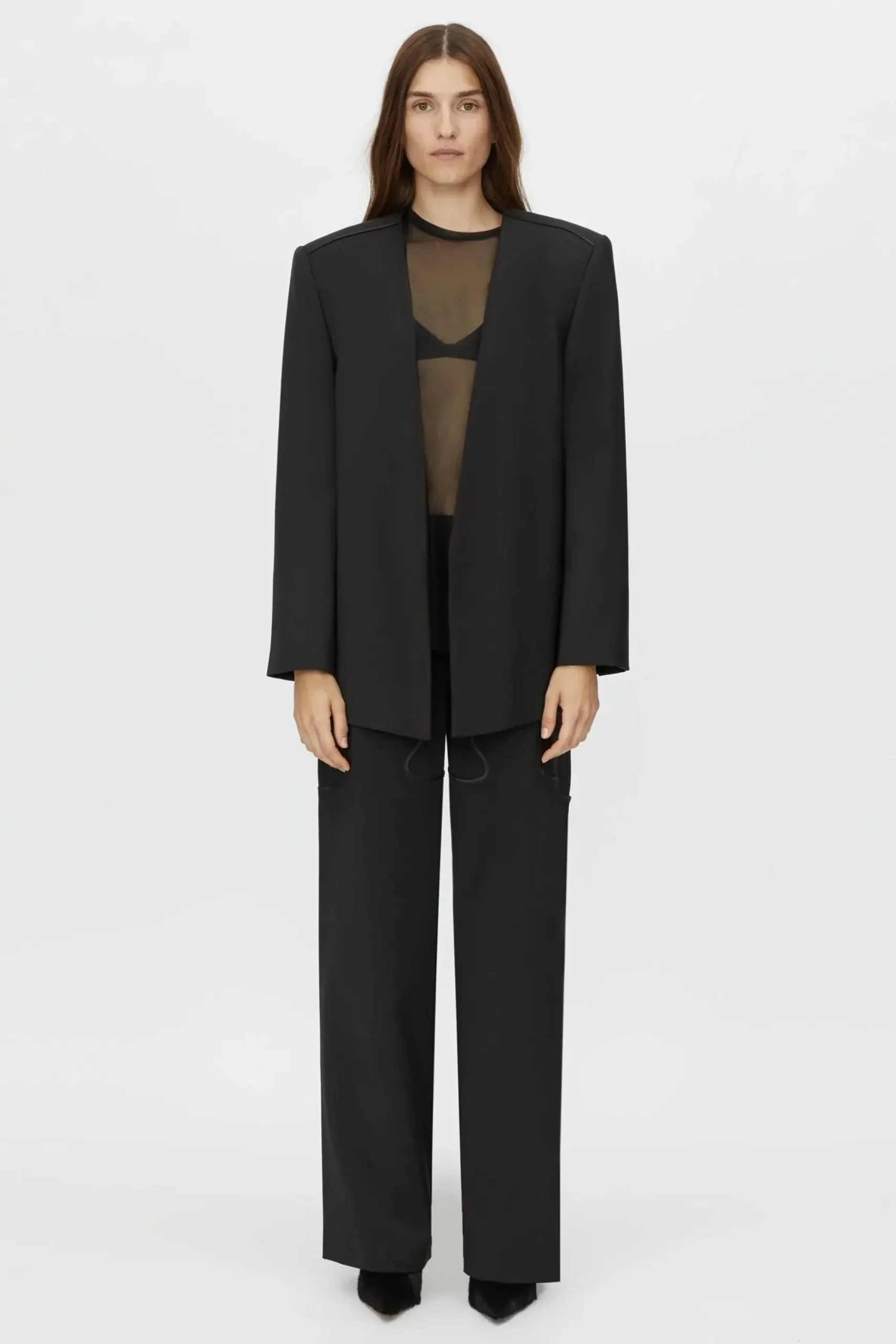 Camilla and Marc Houston Collarless Blazer - Black