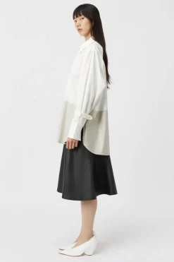 Camilla and Marc Marcel Colour Block Shirt - Taupe & White