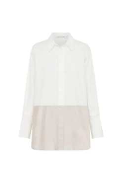Camilla and Marc Marcel Colour Block Shirt - Taupe & White