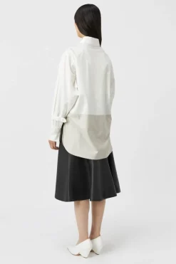 Camilla and Marc Marcel Colour Block Shirt - Taupe & White