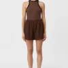 Camilla and Marc Nora Contrast Bind Tank - Mocha/Black
