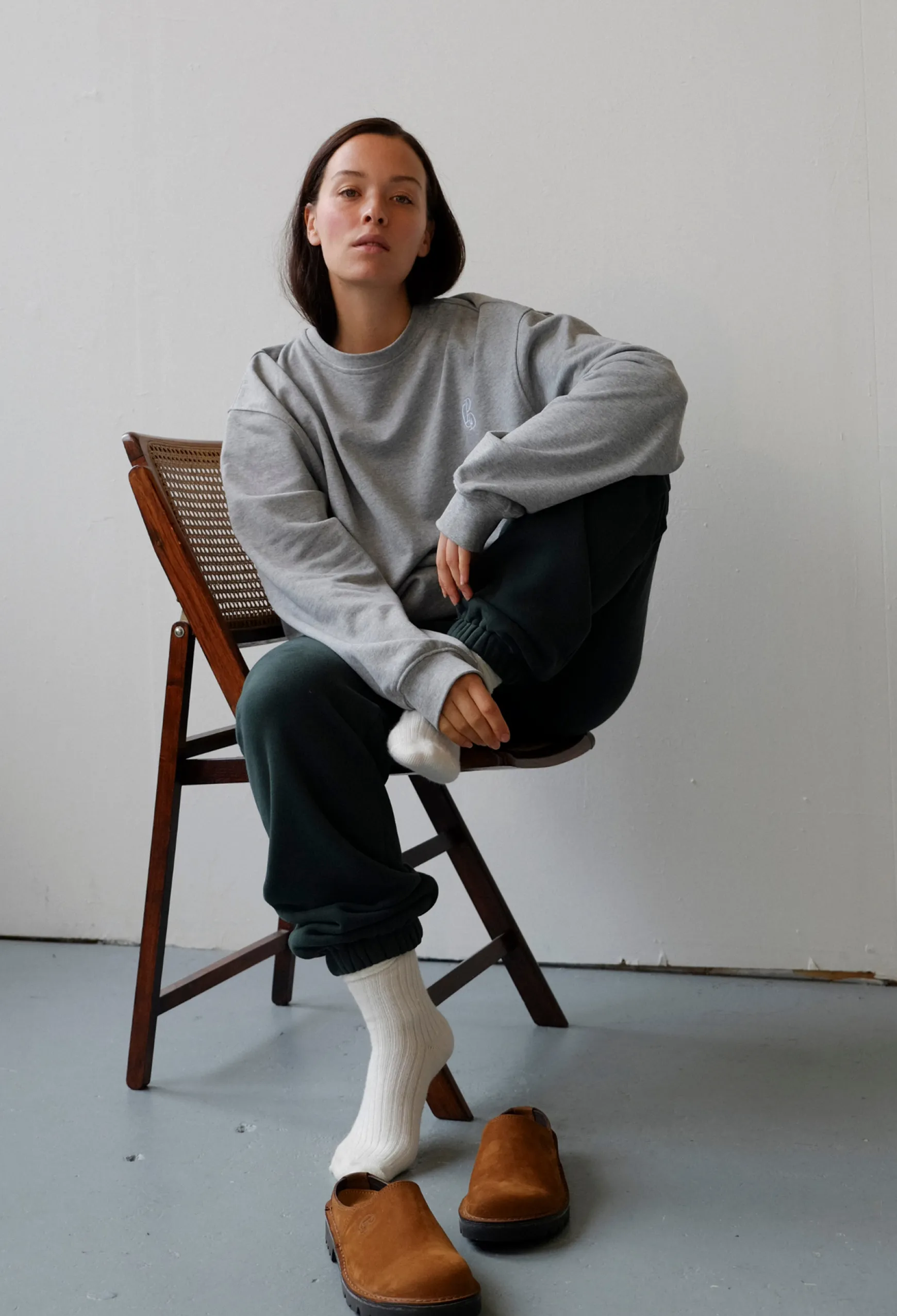 Commonplace CPD French Terry Sweatshirt - Grey Marle