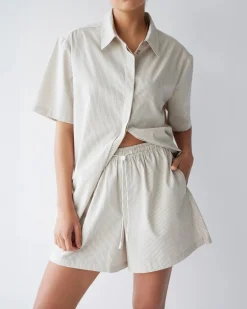 Dear Dylan Chai Stripe Toggle Short