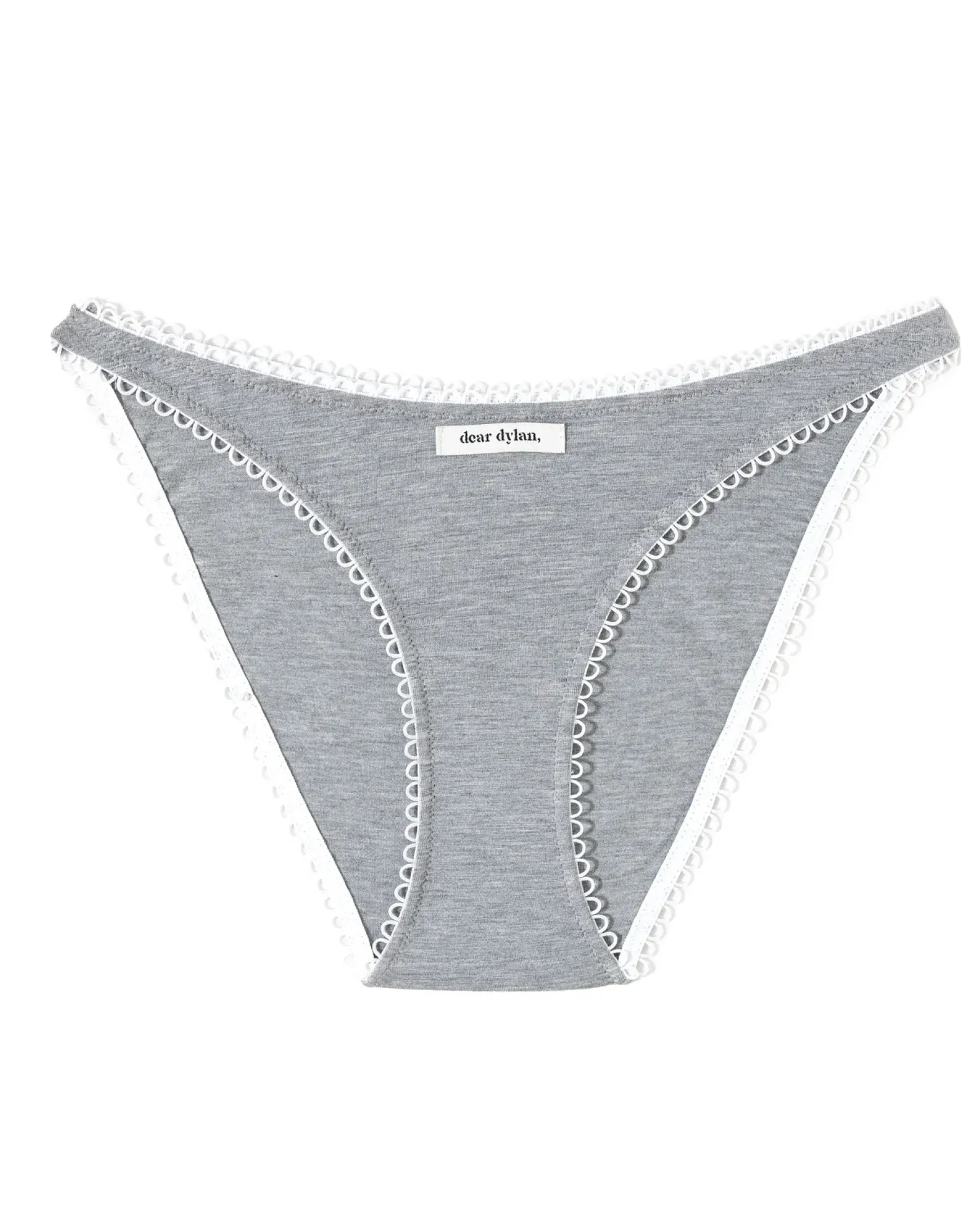Dear Dylan Eyelet Trim Brief - Grey Marle
