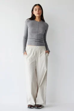 Dear Dylan Merino Long Sleeve Knit - Grey Marle