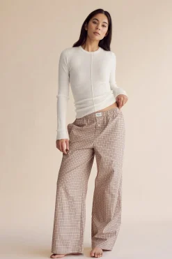 Dear Dylan Plaid Boxer Pant - Camel