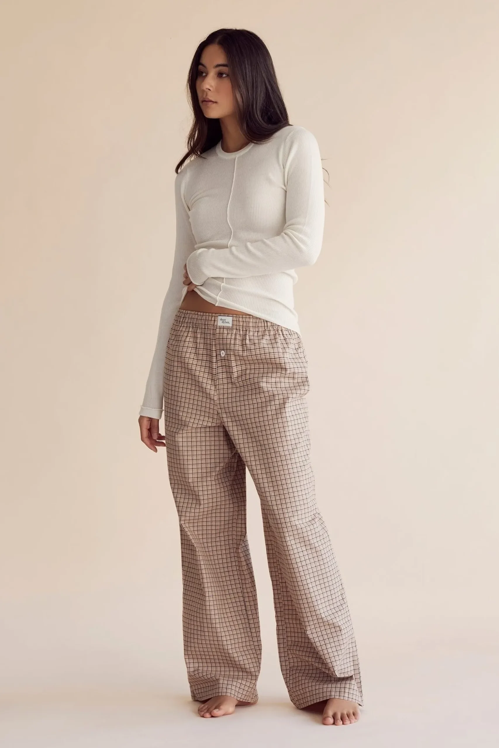 Dear Dylan Plaid Boxer Pant - Camel