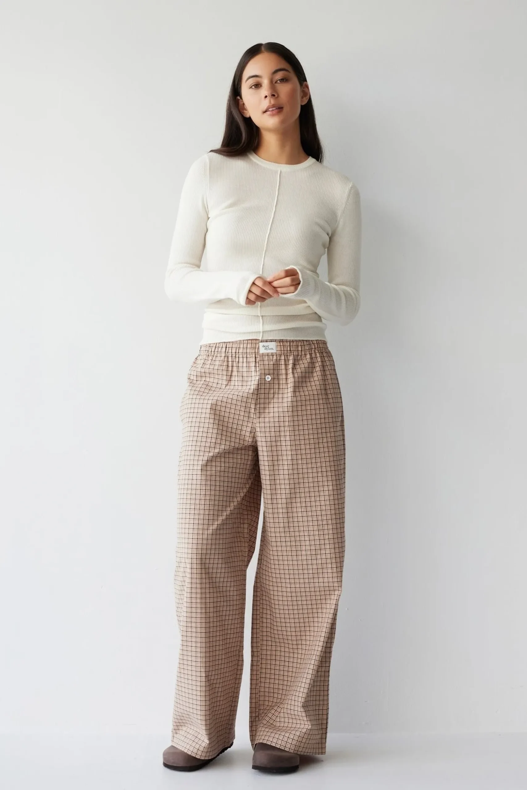 Dear Dylan Plaid Boxer Pant - Camel
