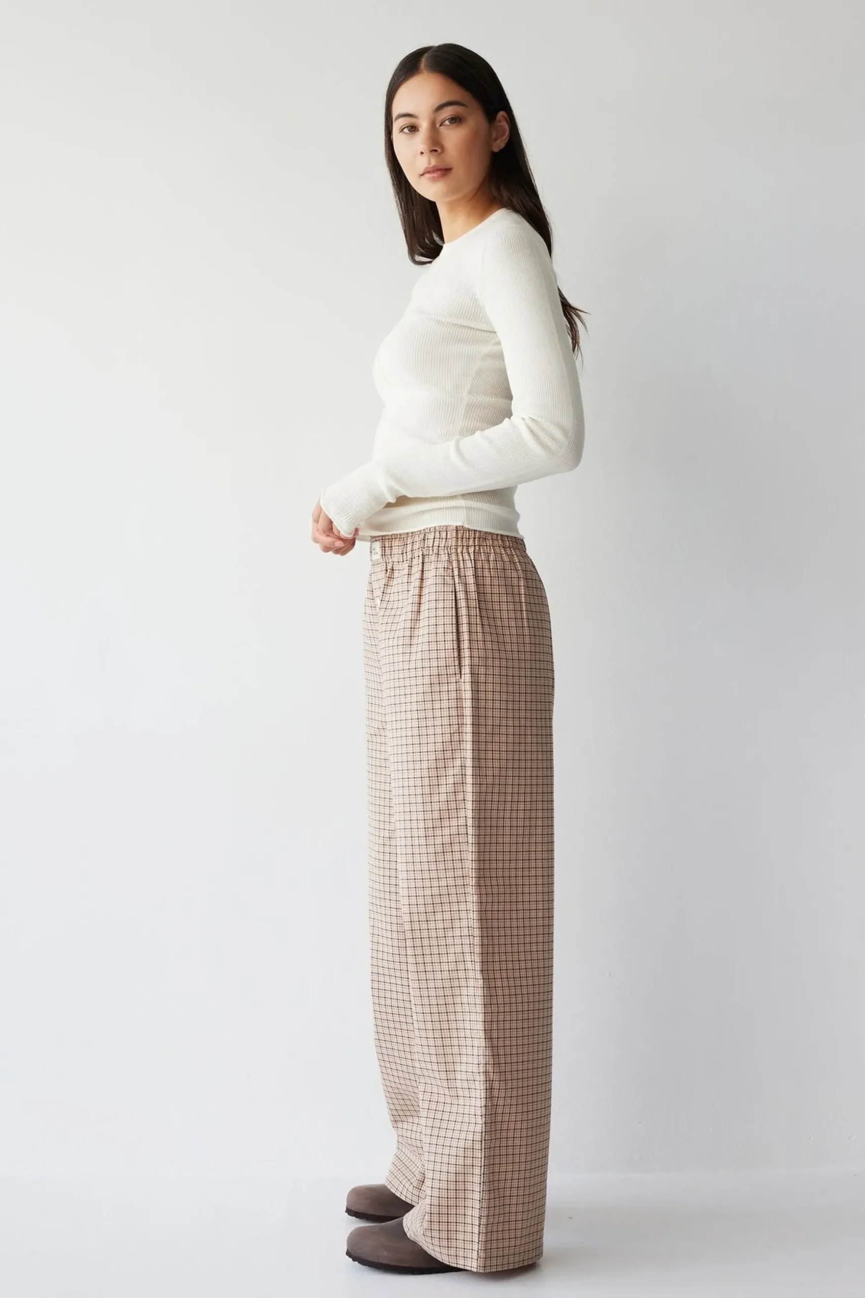 Dear Dylan Plaid Boxer Pant - Camel