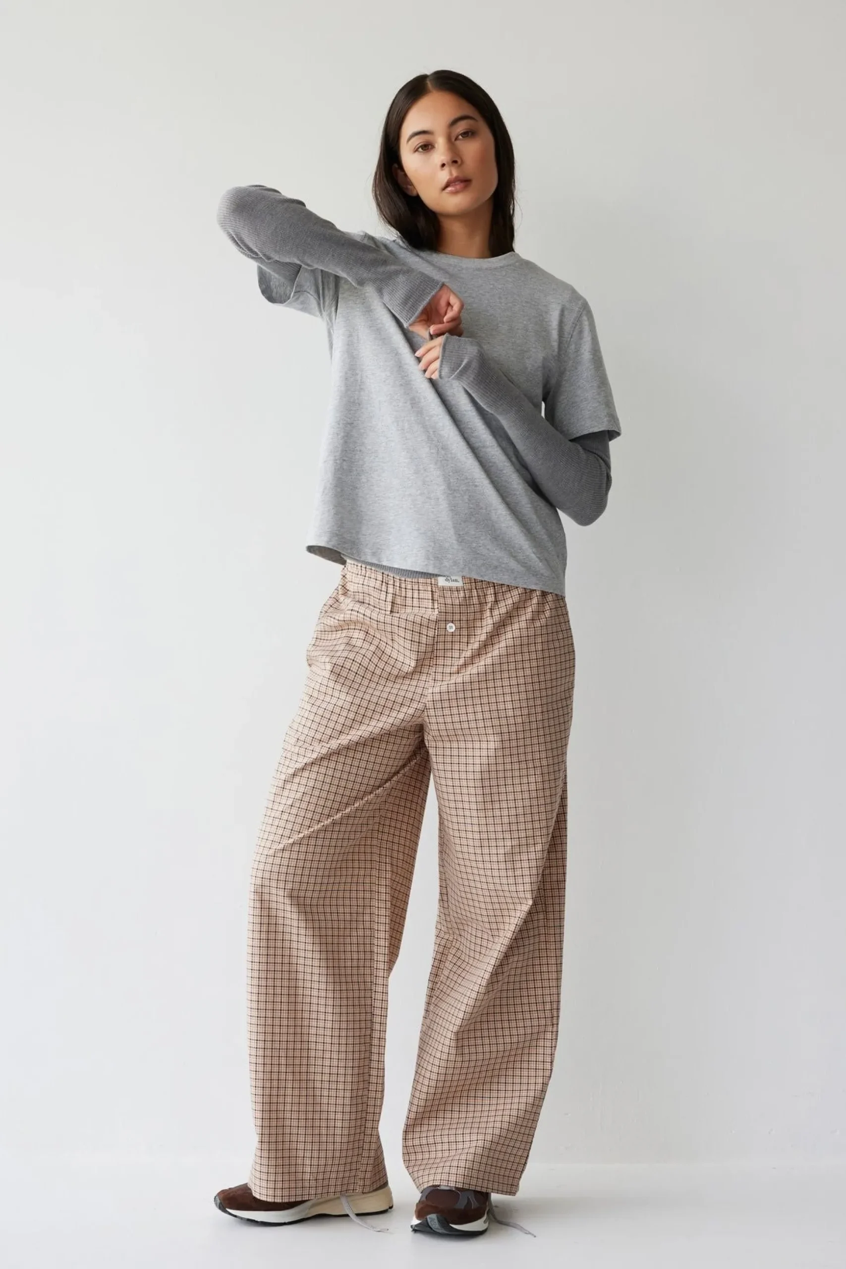 Dear Dylan Plaid Boxer Pant - Camel