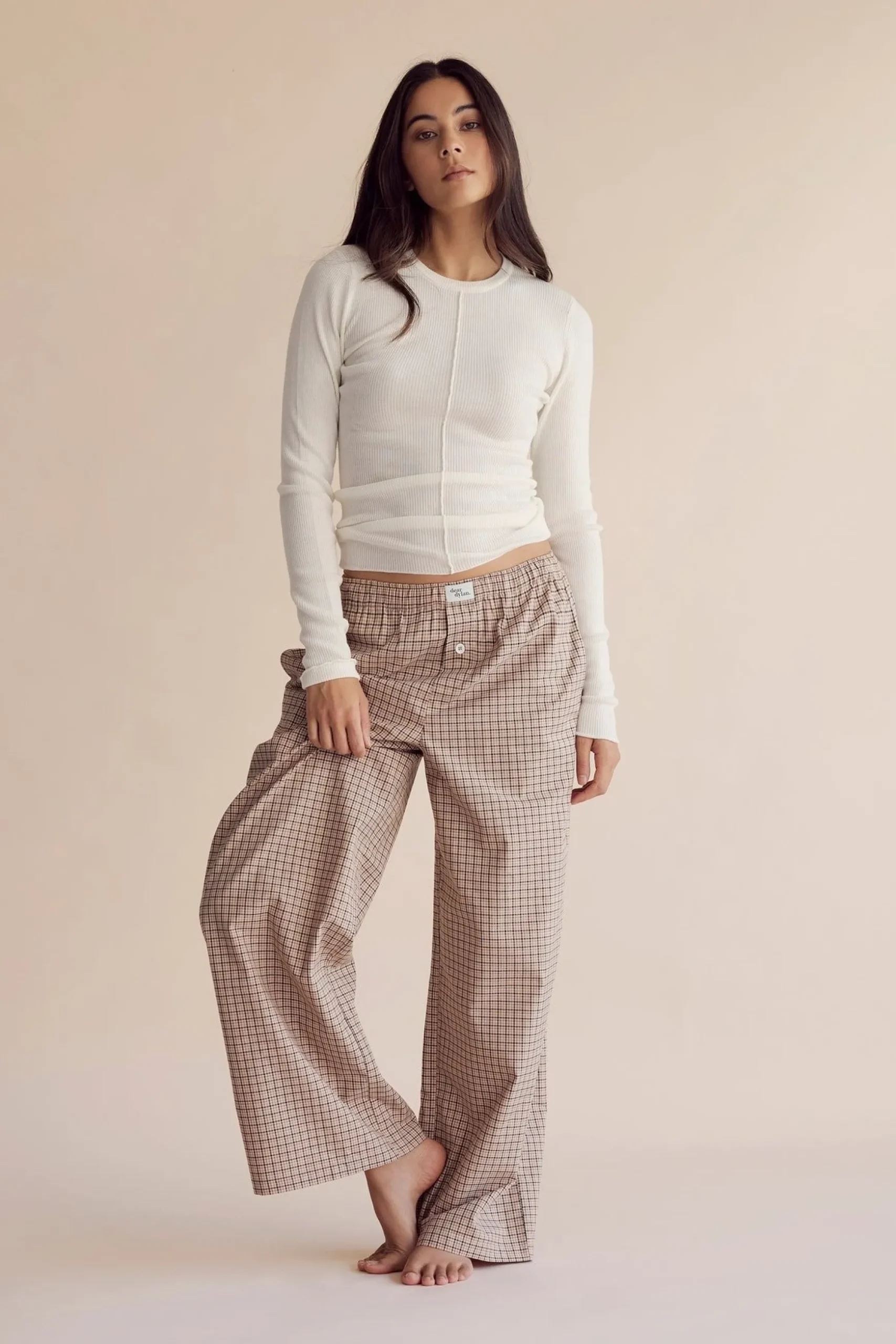 Dear Dylan Plaid Boxer Pant - Camel