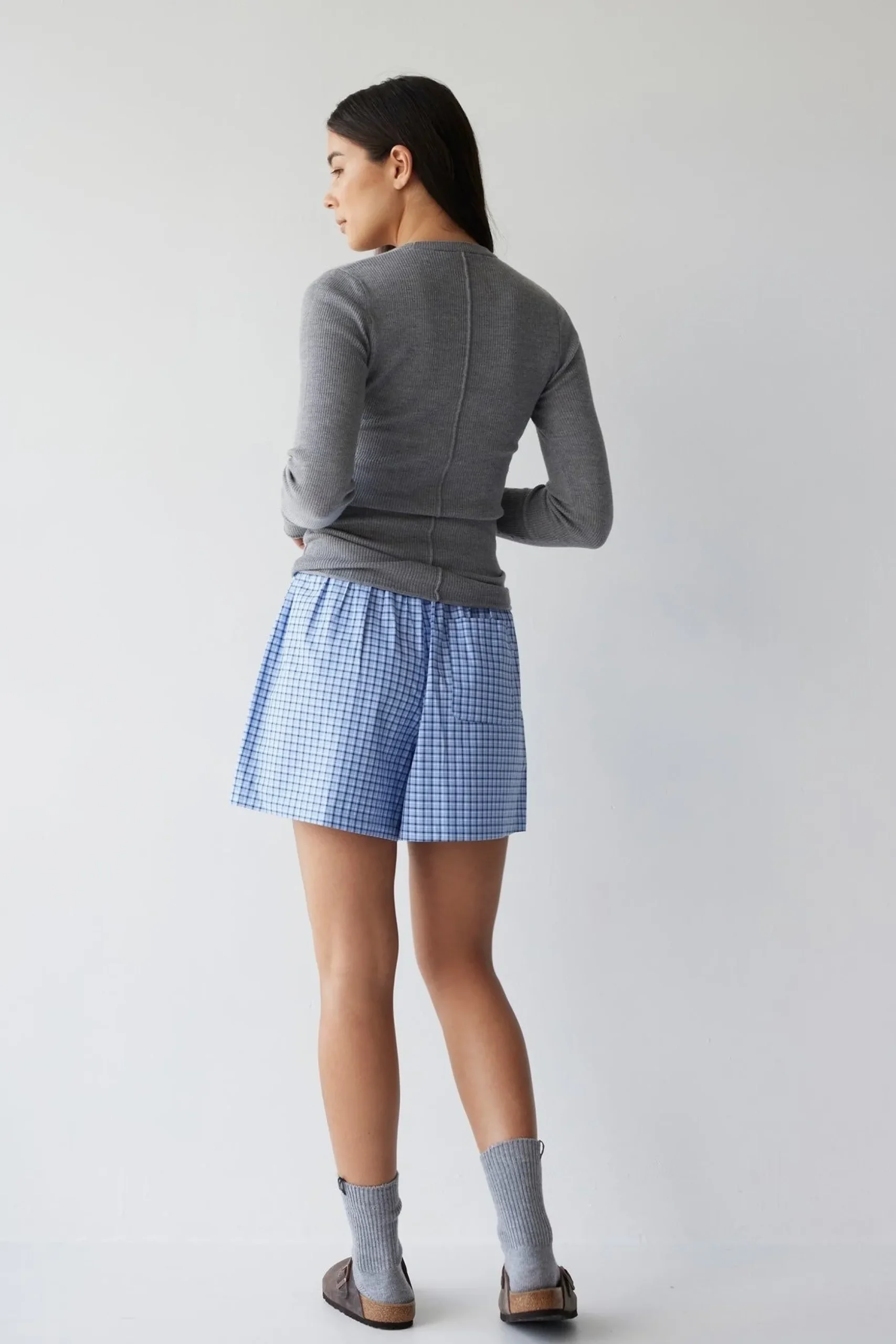 Dear Dylan Plaid Boxer Short - Denim Blue
