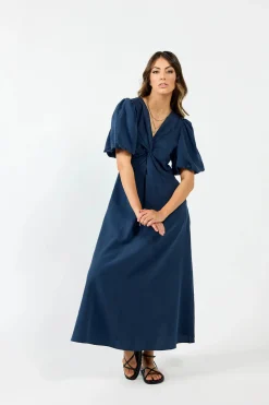 Drama The Label Halo Dress - Oxford Blue