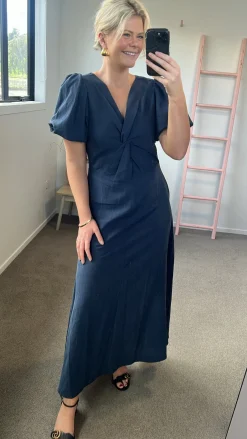 Drama The Label Halo Dress - Oxford Blue