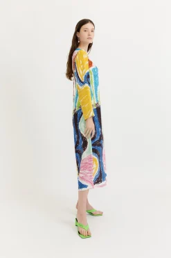Gary Bigeni Felice Backless Loose Dress - Placement Print