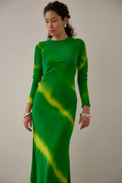 Gary Bigeni Leong Hand Painted Dress - Green