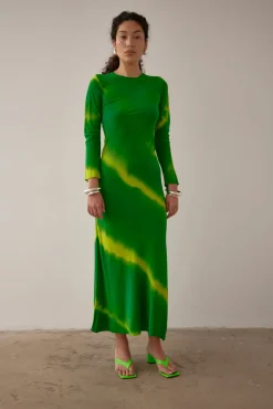 Gary Bigeni Leong Hand Painted Dress - Green