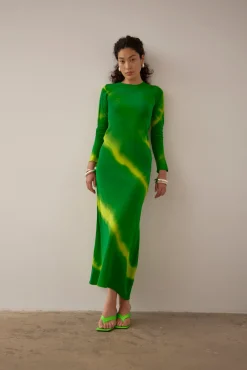 Gary Bigeni Leong Hand Painted Dress - Green