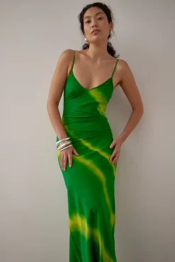 Gary Bigeni Milka Cami Dress Hand Painted - Green