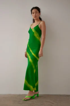 Gary Bigeni Milka Cami Dress Hand Painted - Green