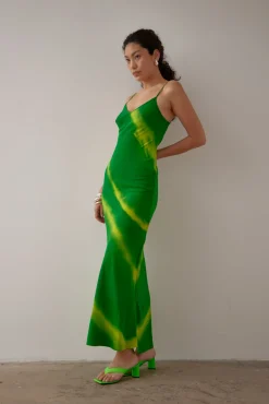 Gary Bigeni Milka Cami Dress Hand Painted - Green