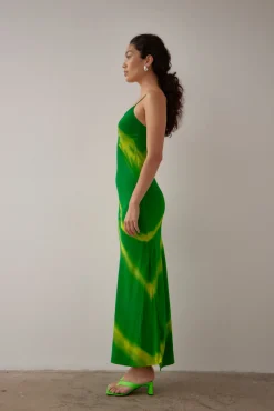 Gary Bigeni Milka Cami Dress Hand Painted - Green