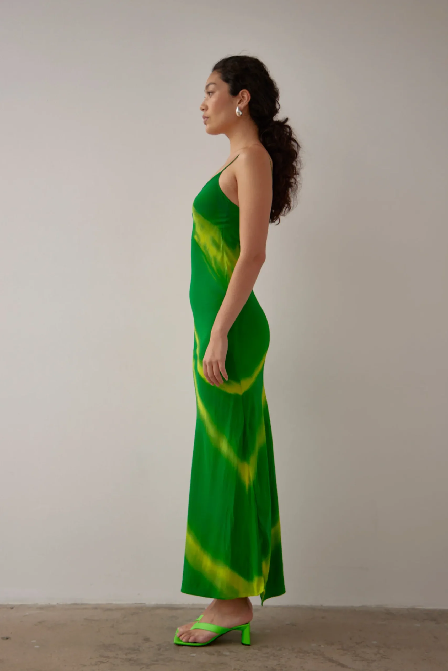 Gary Bigeni Milka Cami Dress Hand Painted - Green