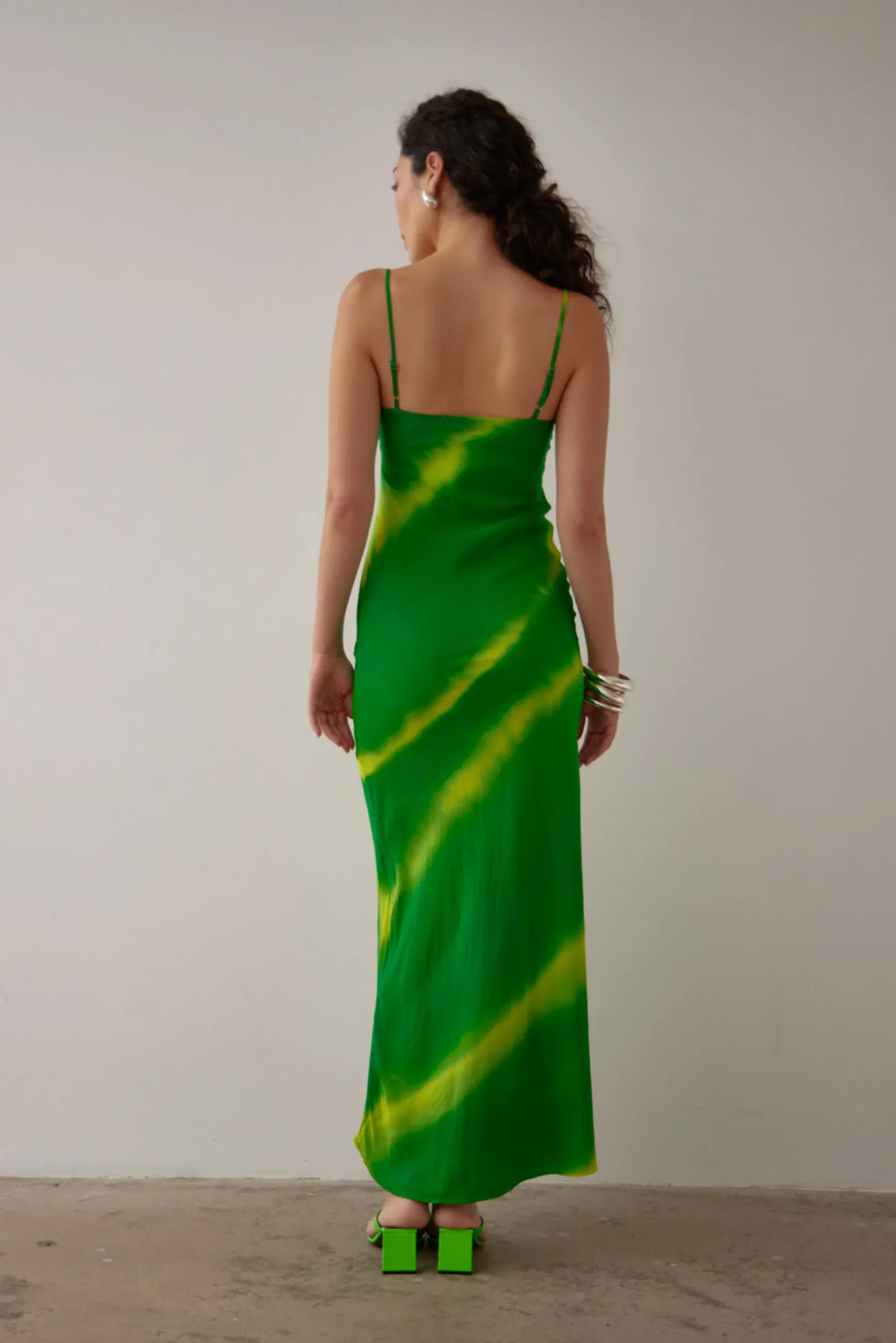 Gary Bigeni Milka Cami Dress Hand Painted - Green