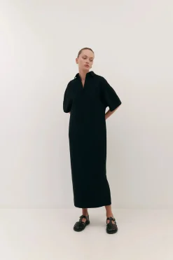 Harris Tapper Long Polo Dress - Black