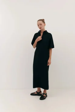 Harris Tapper Long Polo Dress - Black