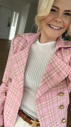 Jordan Elli Brentwood Trench Coat - Pink Check
