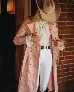 Jordan Elli Brentwood Trench Coat - Pink Check
