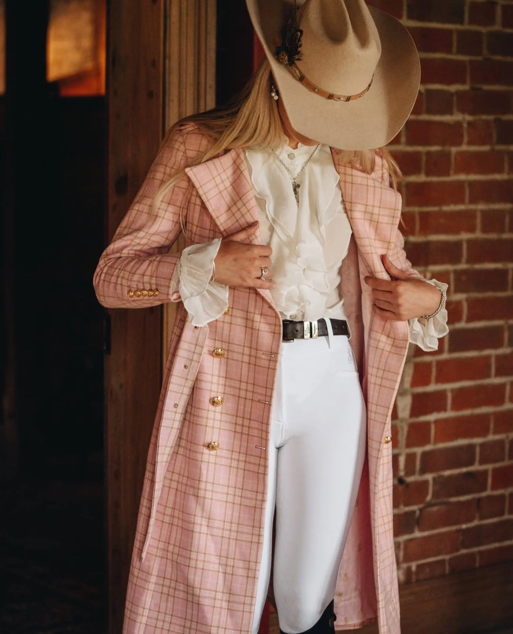 Jordan Elli Brentwood Trench Coat - Pink Check