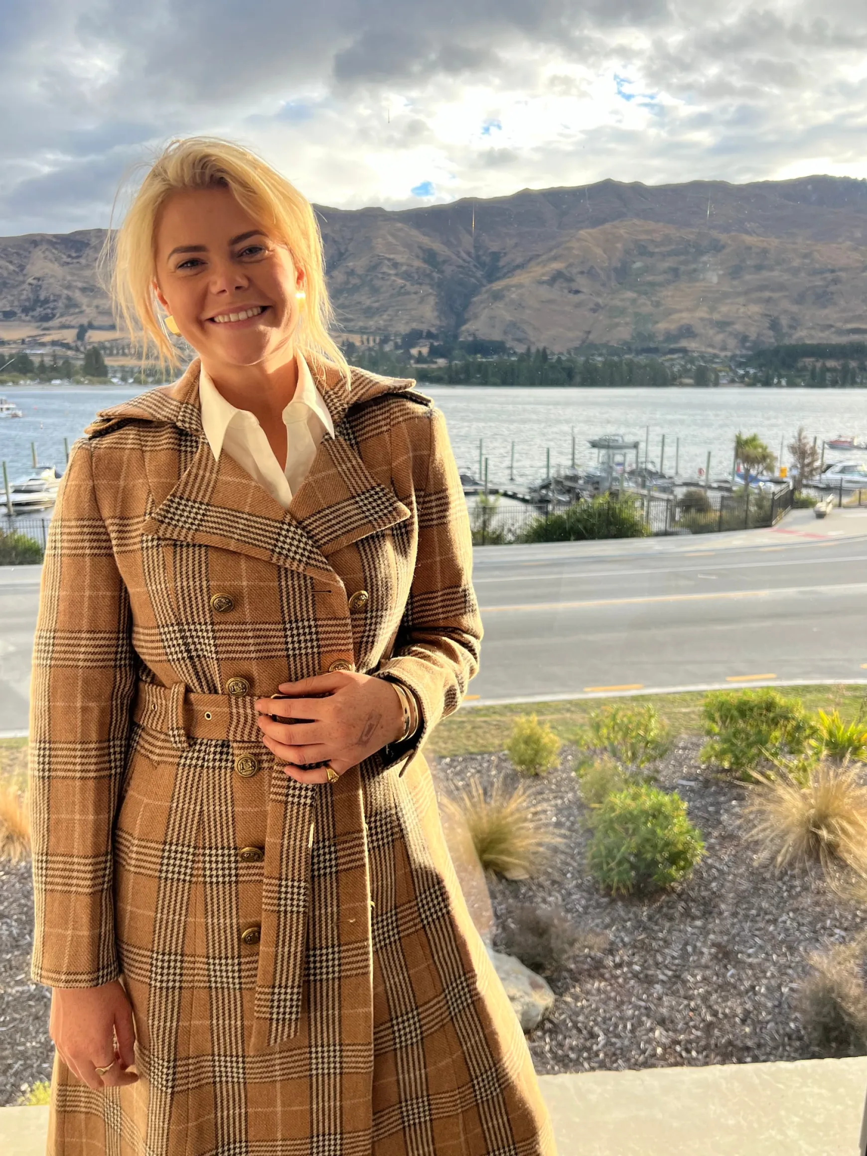 Jordan Elli Brentwood Trench Coat - Green Check