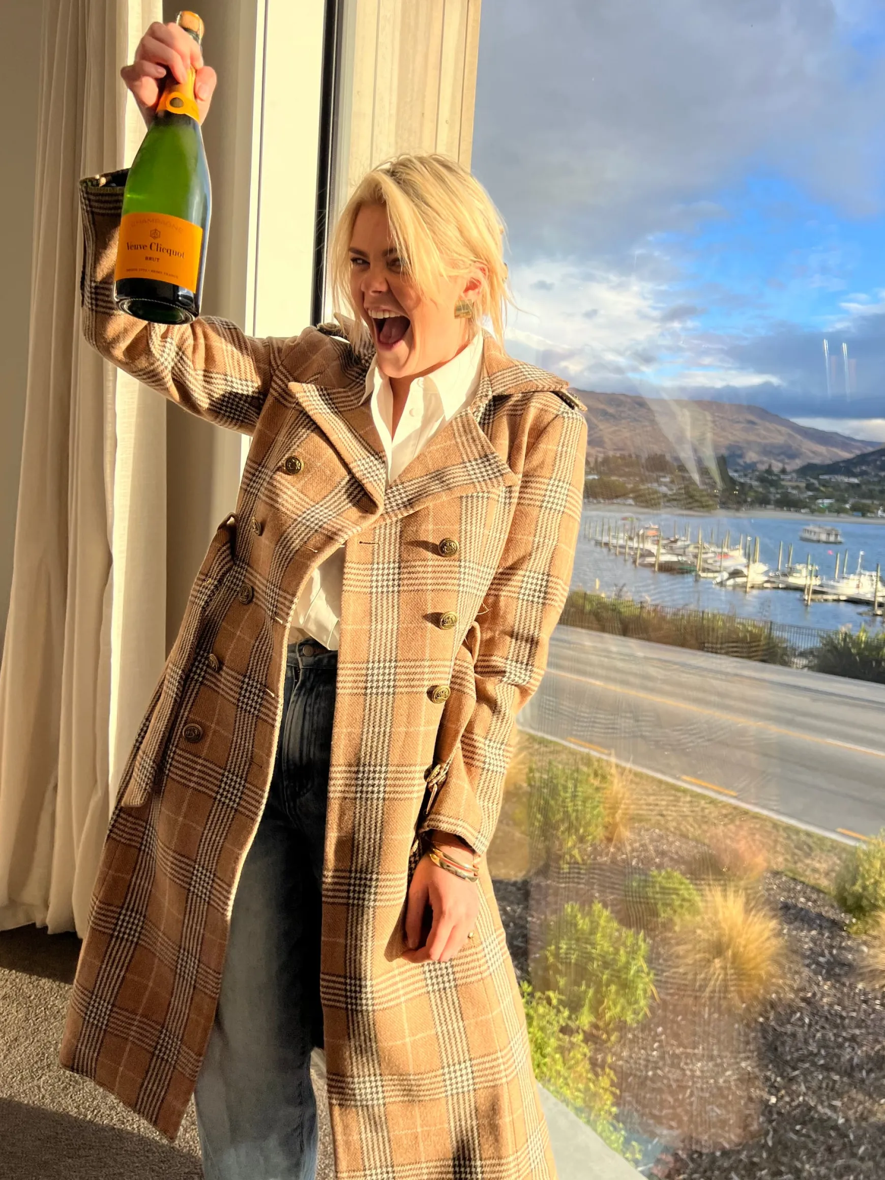 Jordan Elli Brentwood Trench Coat - Green Check